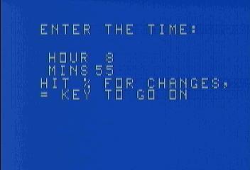 Goldfish Demo (Bally BASIC) Enter Clock Time